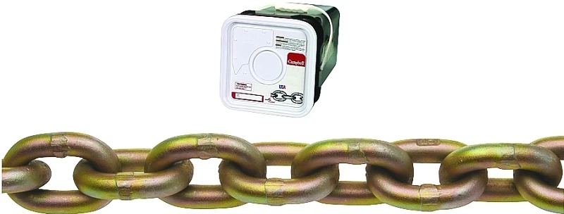 5/16 In. Yellow Chromate Heat Treated Carbon Steel Transport Chain 50 Ft.