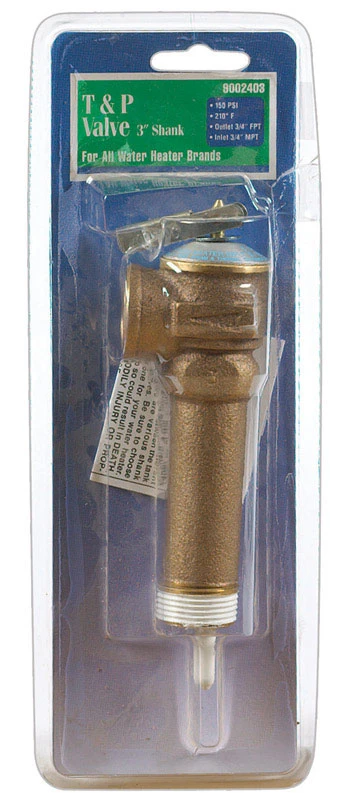 3 In. Brass Temperature & Pressure Relief Valve, Model 100108780