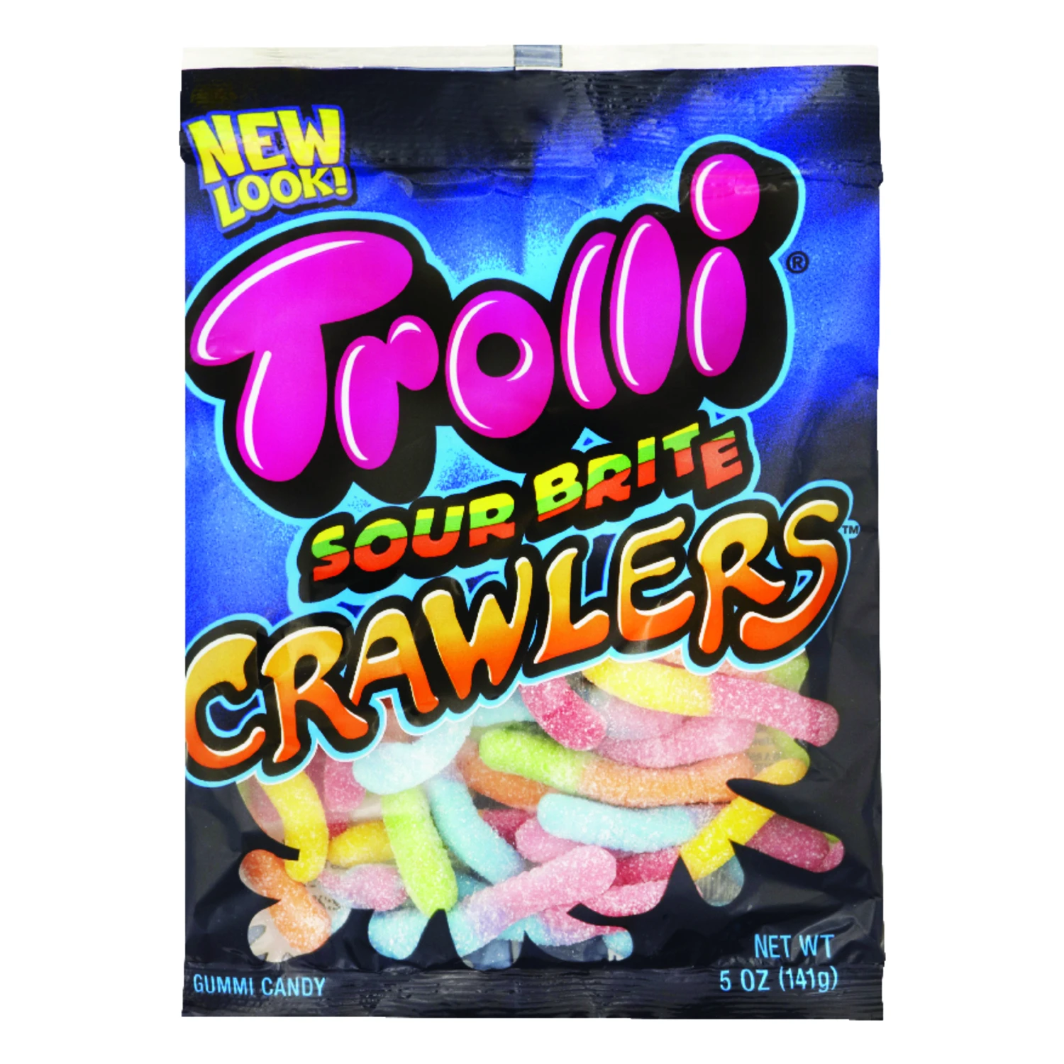 Sour Brite Crawlers Assorted Sour Fruit Flavors 5 Oz Gummi Worms