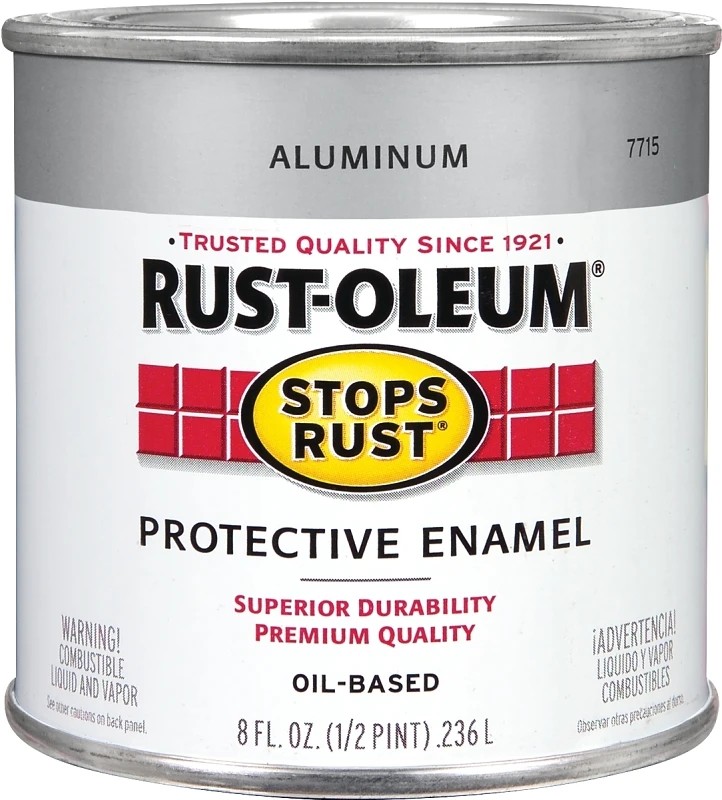 Stops Rust Aluminum Enamel Paint 1/2 Pint Rust Preventive Coating