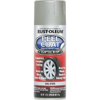 Peel Coat Temporary Coating, Silver, 11 Oz. Spray For Customization