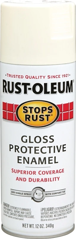 Stops Rust Gloss Canvas White Spray Paint 12 Oz - Durable, Uv Resistant