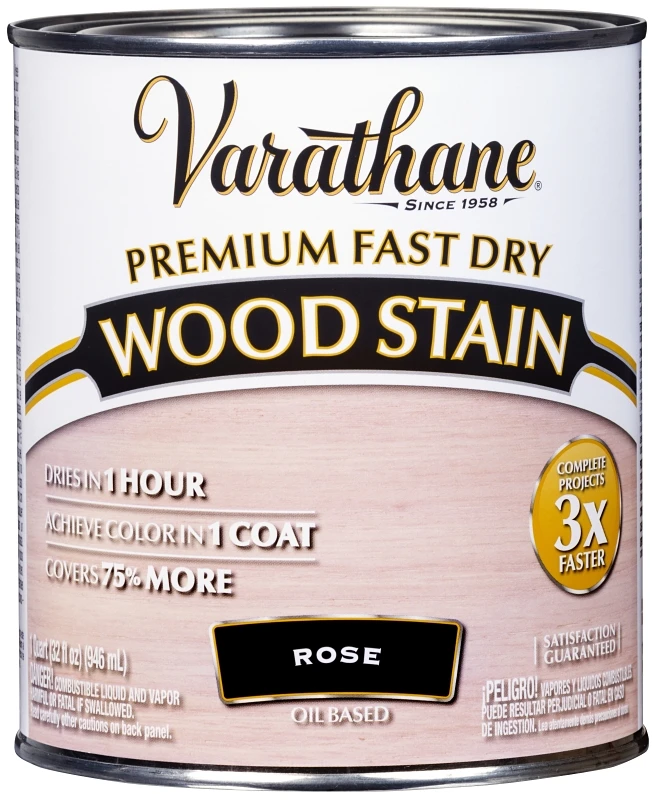 Fast Dry Interior Wood Stain, Oil Base, Rose, 1 Quart