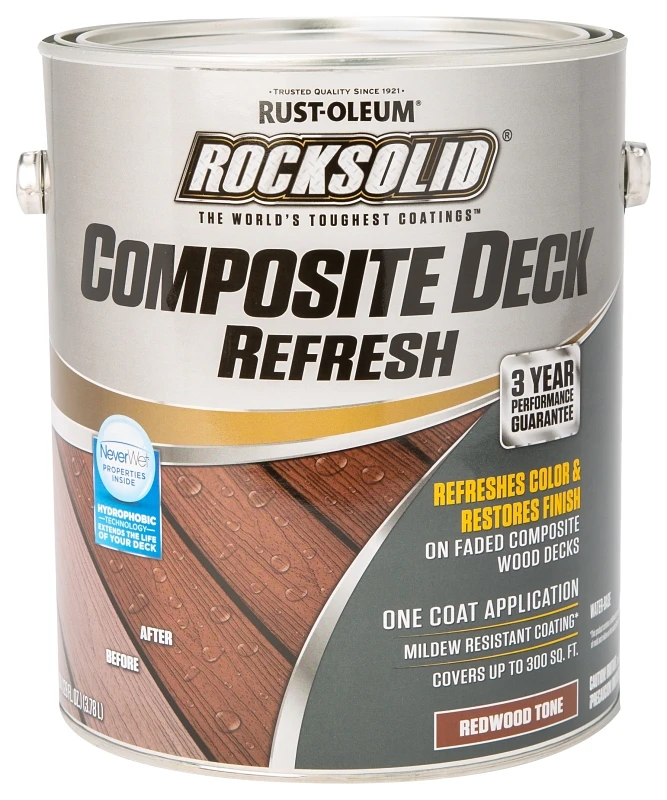 Rocksolid Redwood Water-based Composite Deck Refresh 1 Gallon