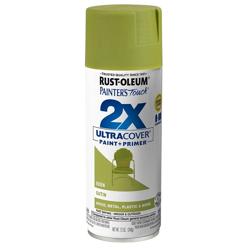 Painter's Touch 2X Satin Eden Green Spray Paint, 12 Ounce Can