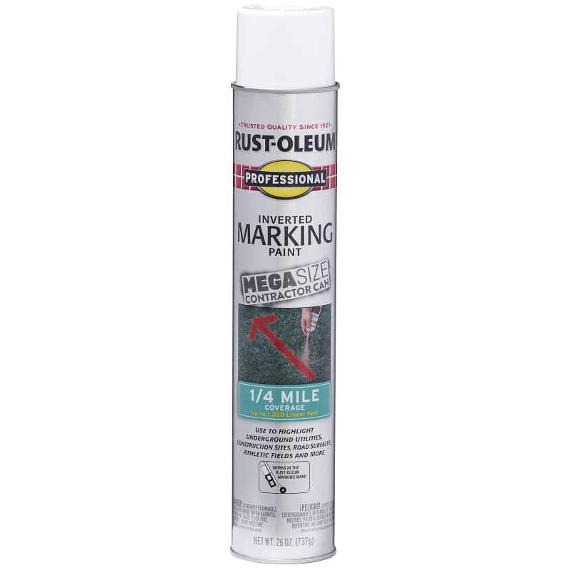 Professional 26 Oz. Inverted Marking Spray Paint, White, Model 350997