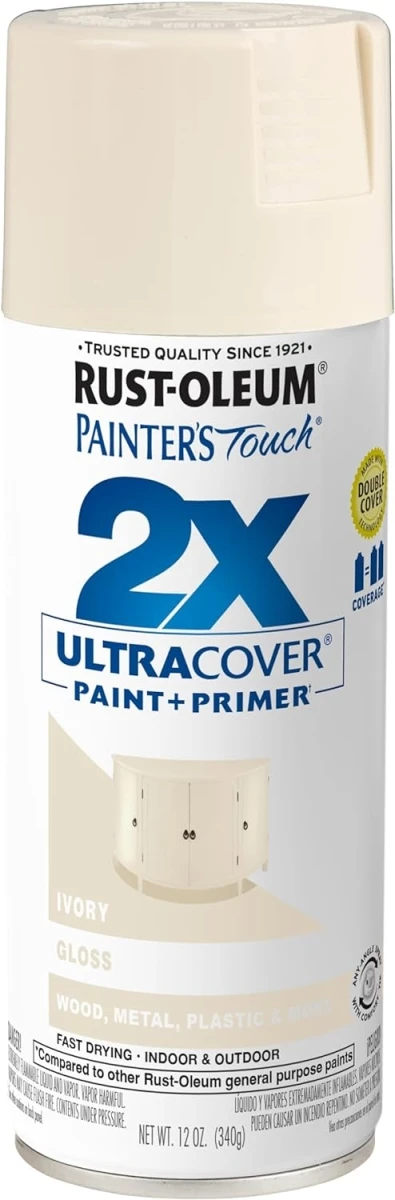 Painter's Touch 2x Ultra Cover 12 Oz. Gloss Ivory Paint + Primer Spray Paint