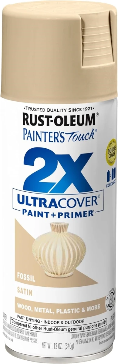 Painter's Touch 2x Ultra Cover 12 Oz. Satin Paint + Primer Spray Paint, Fossil