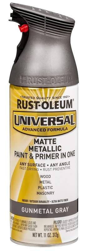 Universal Paint & Primer Matte Metallic Spray Paint, Gunmetal Gray, 11-oz.