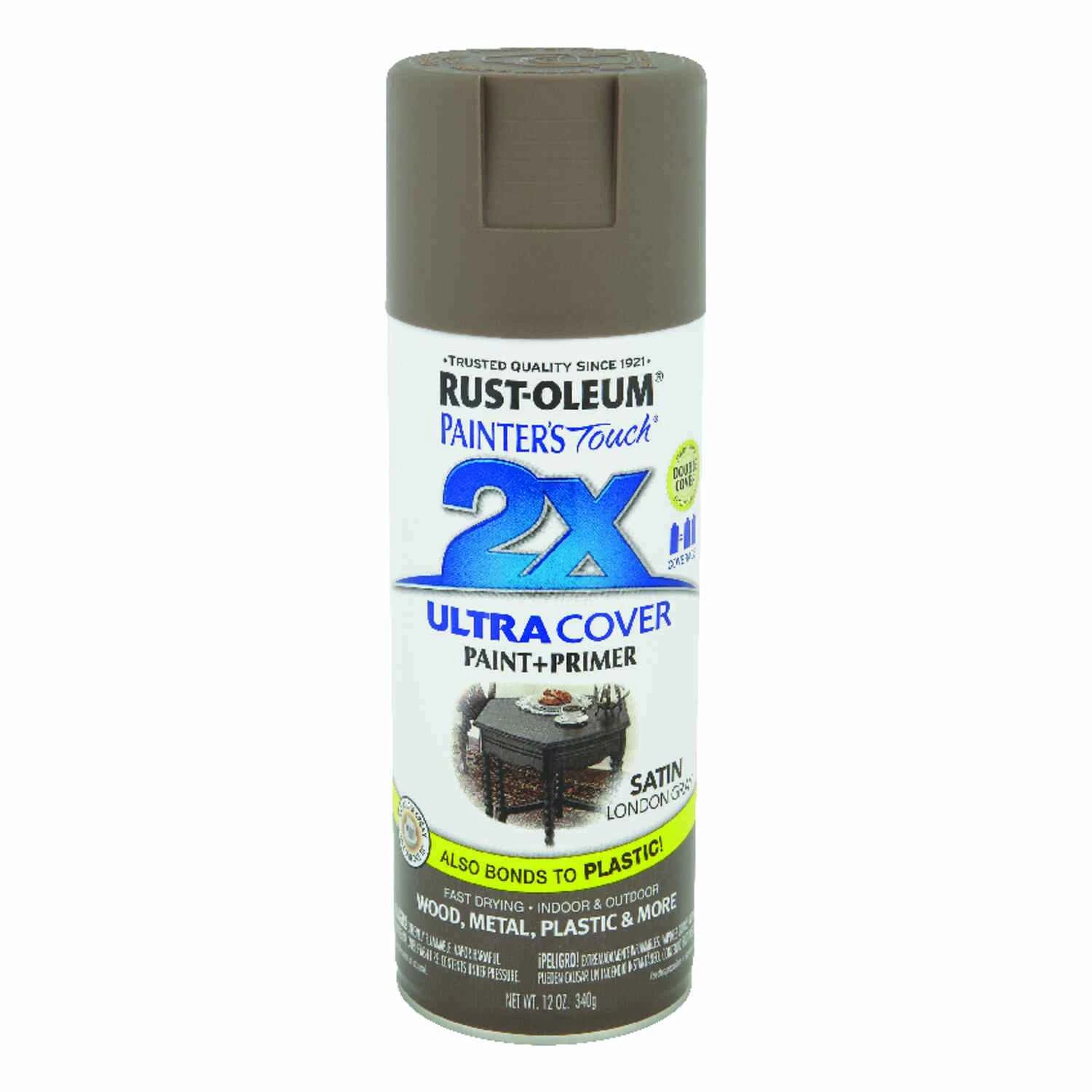 Painter's Touch 2x Ultra Cover Satin London Gray Spray Paint 12 Oz
