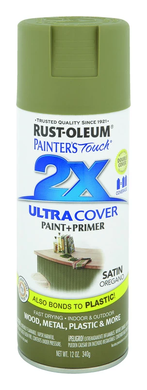 2x Ultra Cover 12 Oz. Satin Spray Paint, Oregano