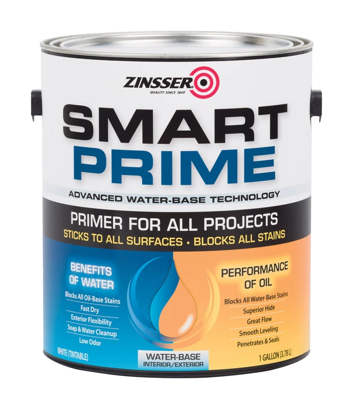 Smart Prime Water-based Interior/exterior Stain Blocking Primer, White, 1 Gallon