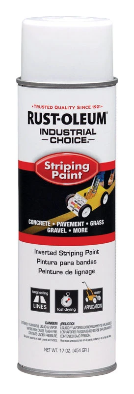 Industrial Choice Striping Spray Paint, White, 17-oz. Inverted