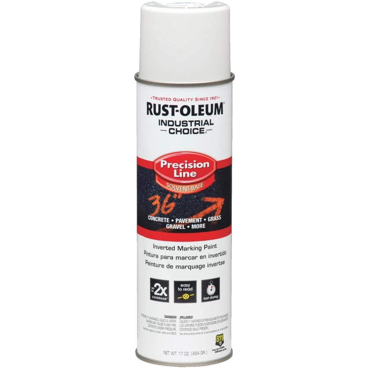 Industrial Choice Precision Line Marking Spray Paint, White, 17 oz. Inverted