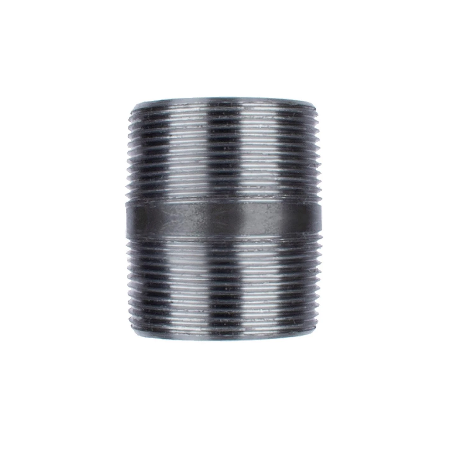 1 and 1 Half Inch by 2 Inch Black Steel Pipe Nipple