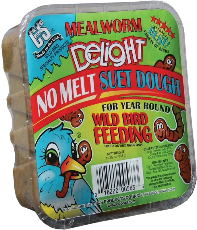 11.75 Oz. Mealworm Delight No Melt Suet Dough For Wild Birds