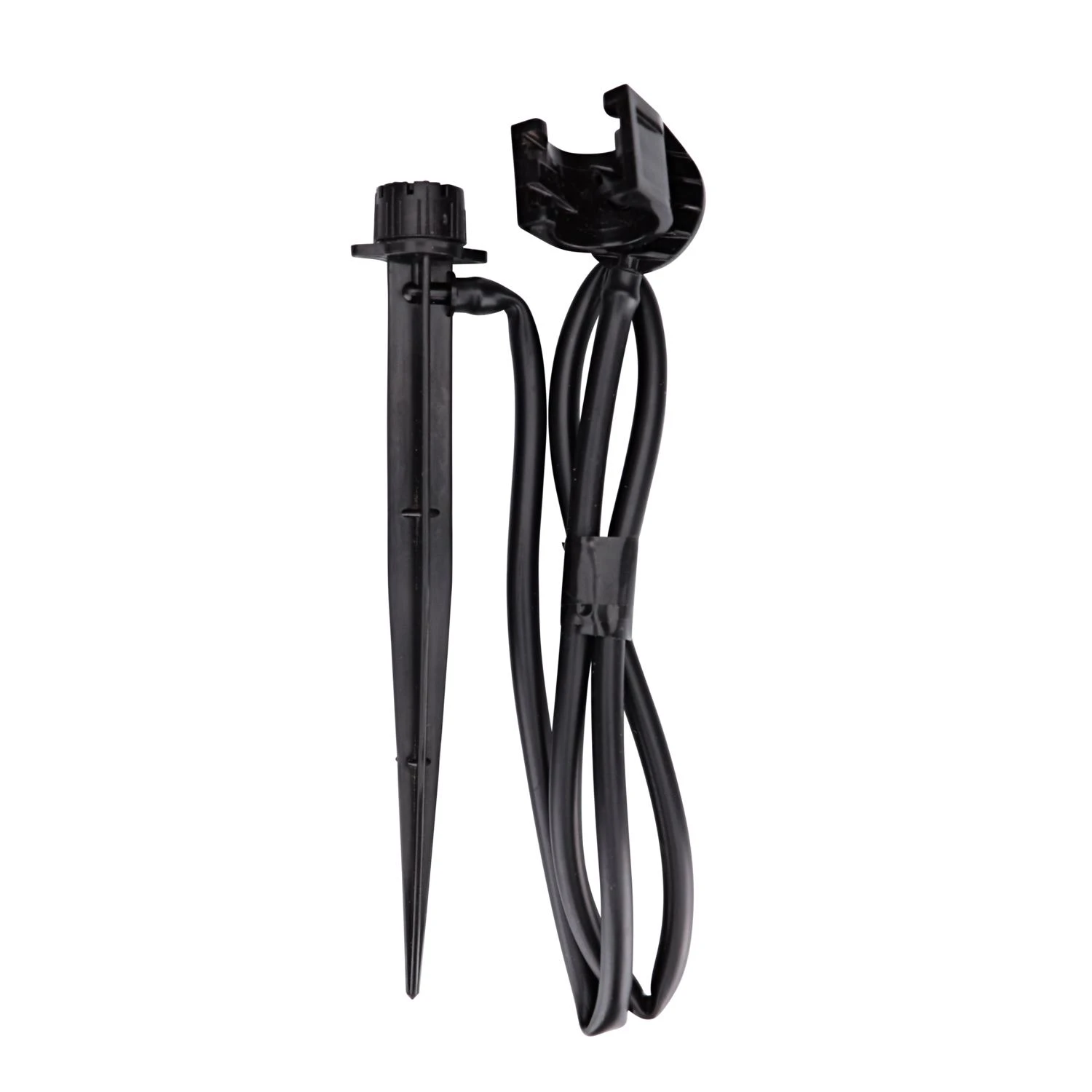 Adjustable Flow Bubbler Assembly, Half-Circle Pattern, 4 Stream, with 1/4 in. Clamp N Pierce Inlet on 6 in. Stake