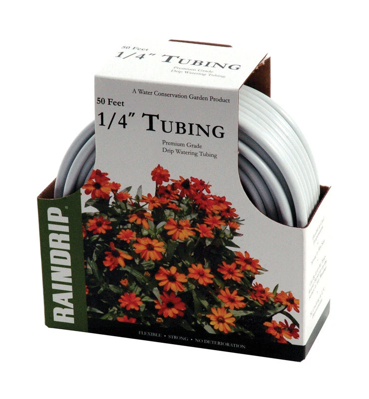 1/4 In. X 50 Ft. White Polyethylene Primary Drip Irrigation Tubing