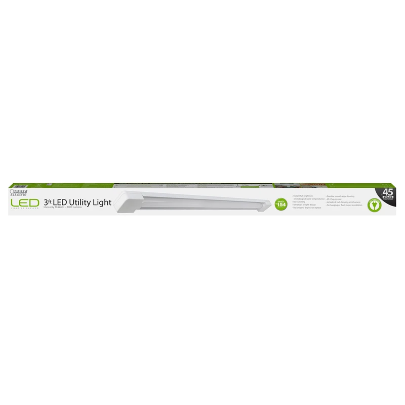 3 Ft. 30w Led Utility Light Fixture, 3000 Lumens, 4000k