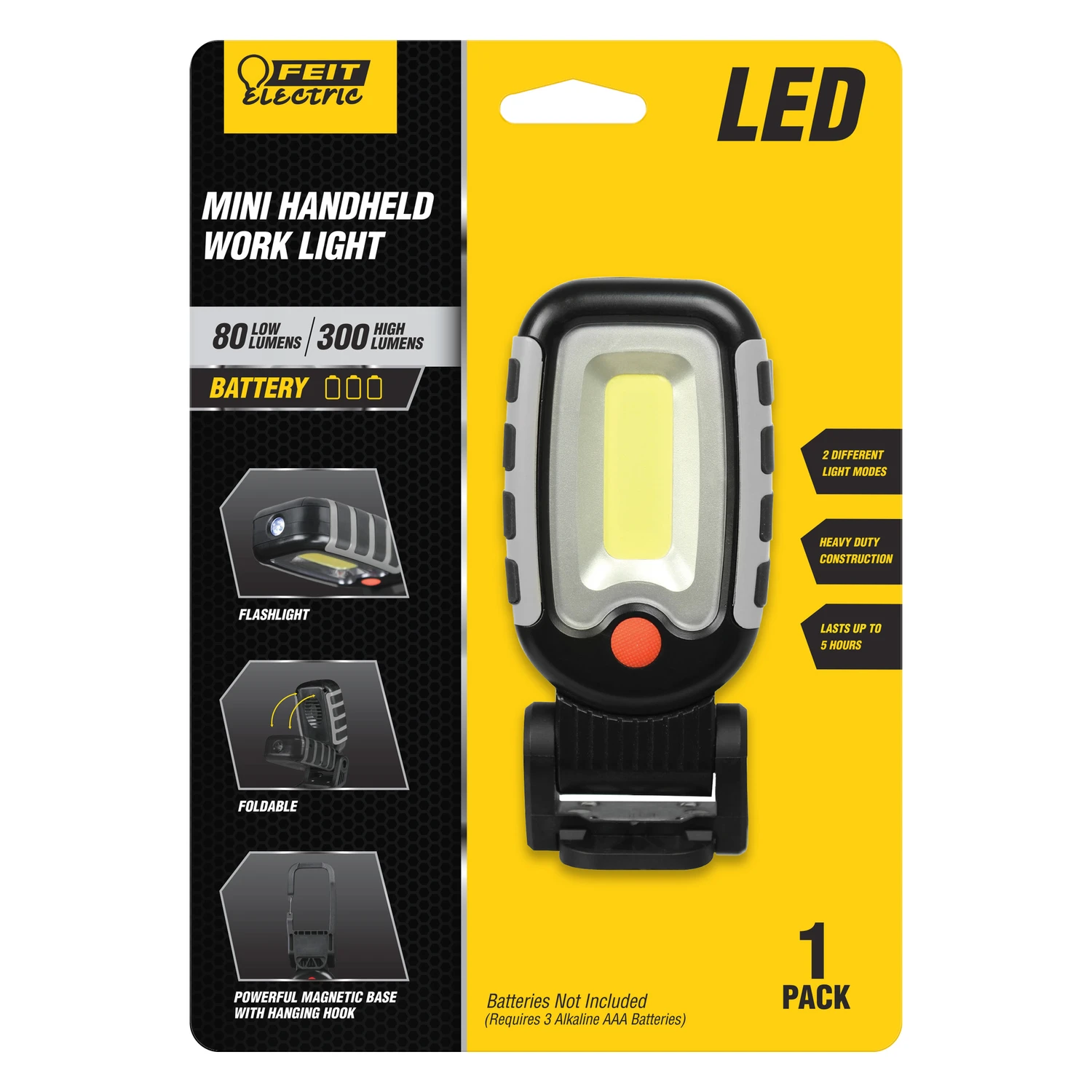 Feit Electric 300 Lumen Led Mini Adjustable Handheld Work Light With Flashlight