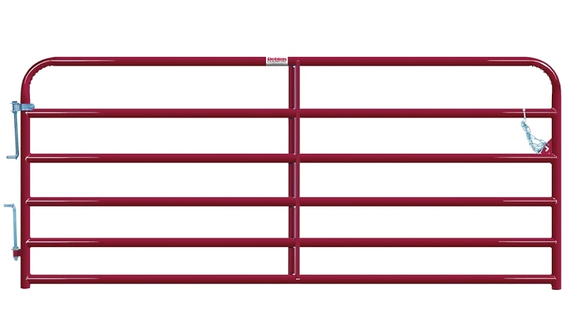 Heavy Duty Red Steel Gate with 6 Rails, 10 Feet Length