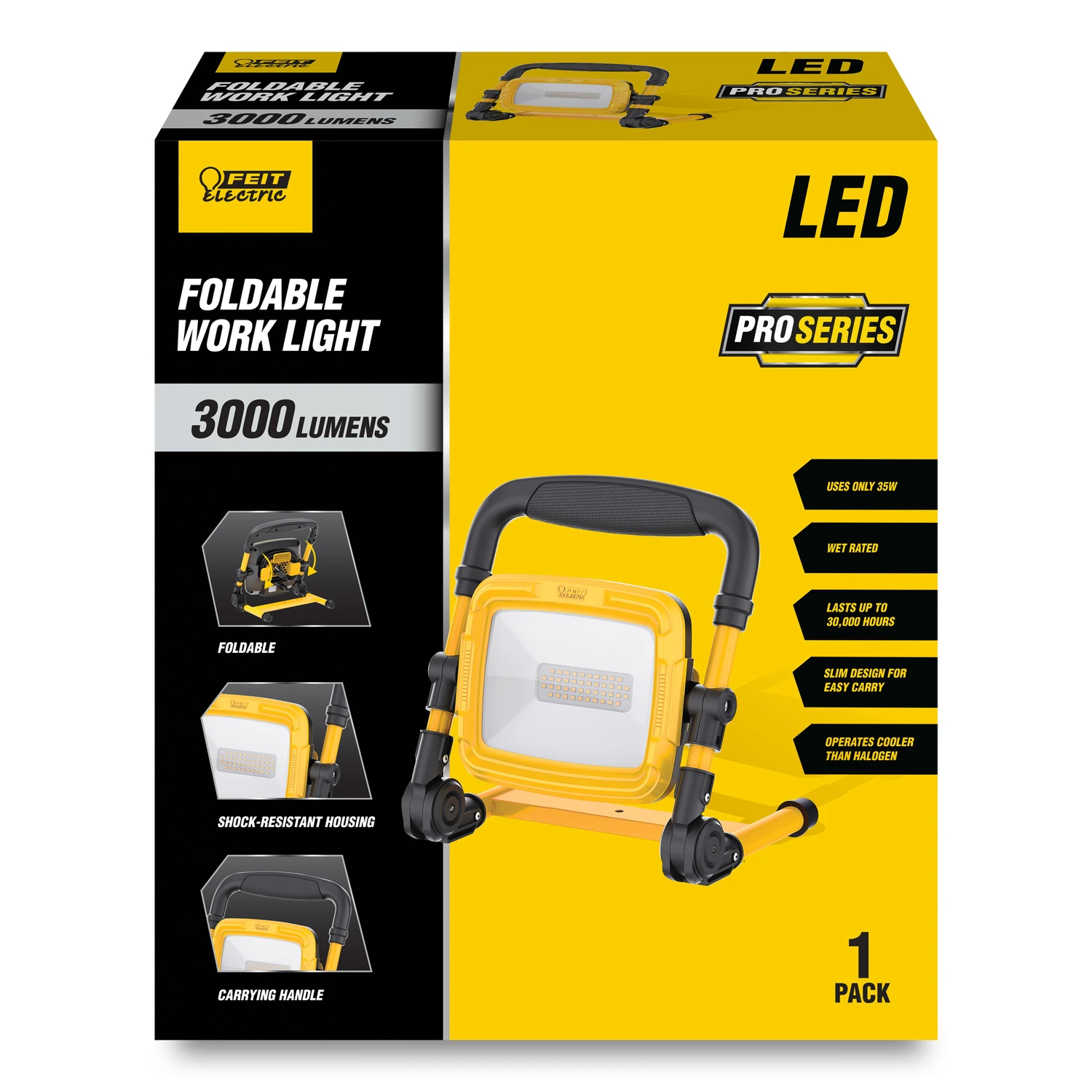 3000 Lumen Led Foldable Portable Work Light With Heavy-duty Power Cord