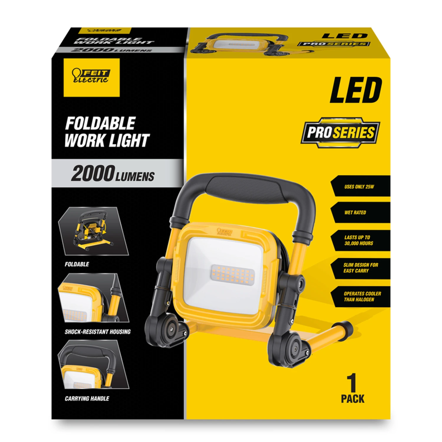 2000 Lumens Led Corded Foldable Portable Work Light - Model Work2000xlplugfold