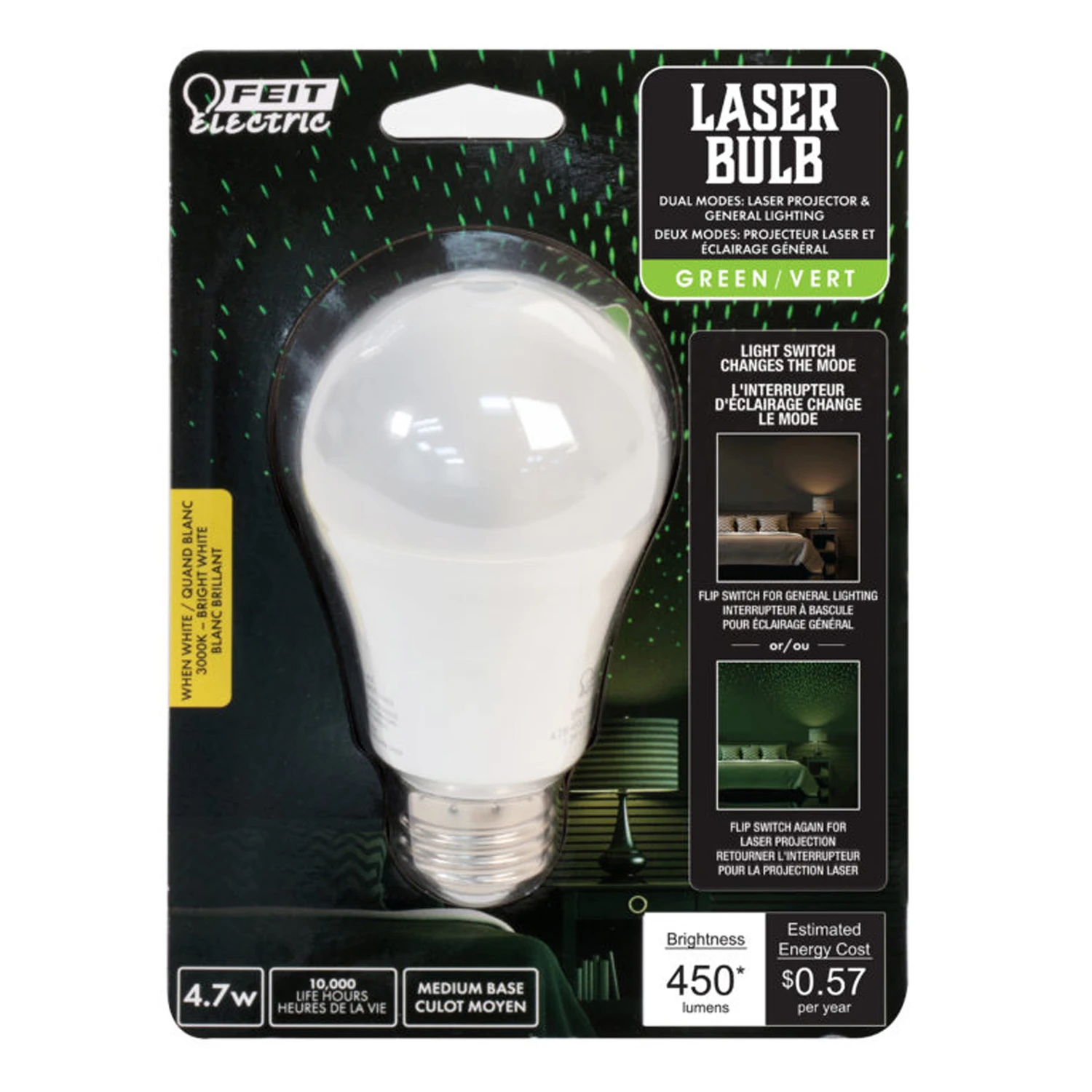 A19 E26 Led Bulb Green Bright White 40w Equivalent 450 Lumens 1 Pk