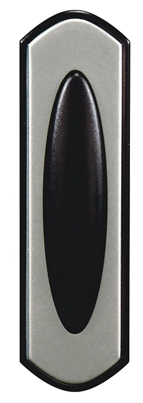Wireless Push Button Doorbell with Black Body and Nickel Faceplate