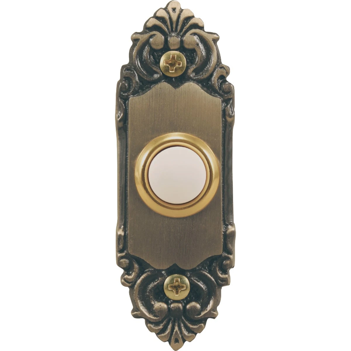 Wired Doorbell Push Button, LED Light, Antique Brass