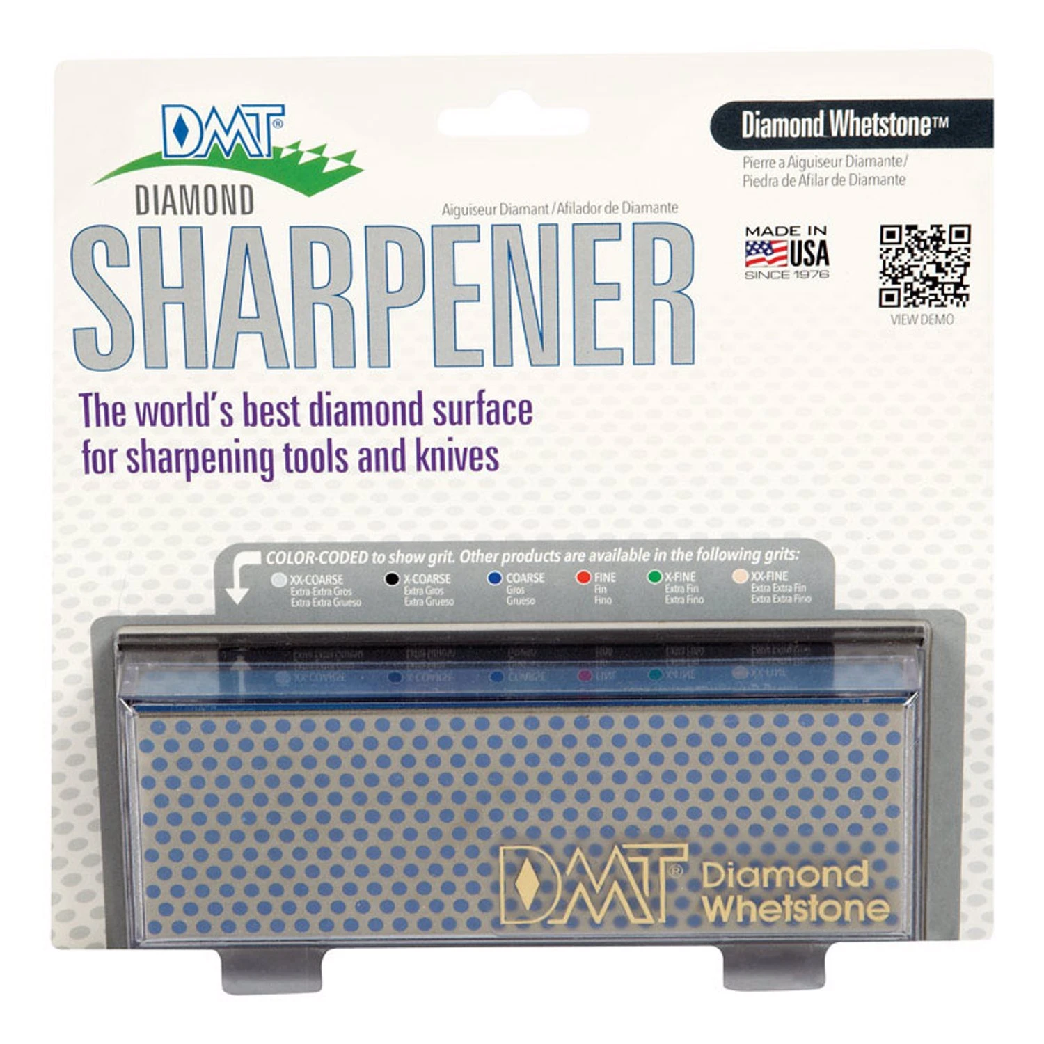 6 In. Coarse Diamond Whetstone Sharpener With Case And Rubber Feet
