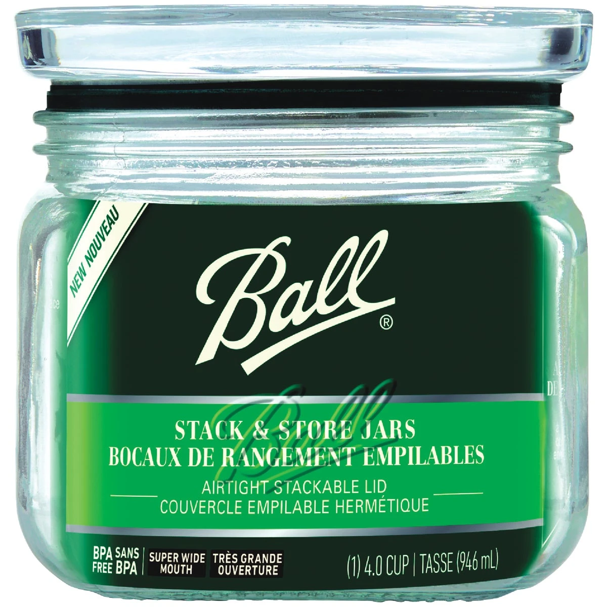 Stack & Store Glass Storage Jar, Qt. (32 oz.)