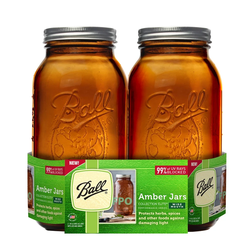 Ball Elite Wide Mouth Canning Jars 0.5 Gal2 2 PK