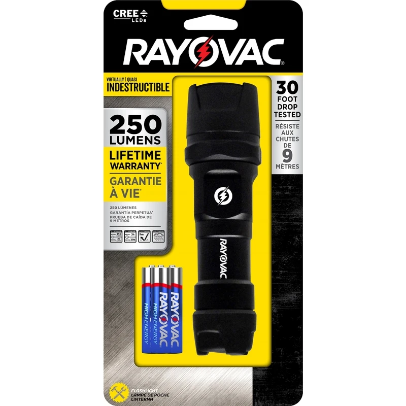 Virtually Indestructible Metal LED Tactical Flashlight with Two Modes, Powered by Three AAA Batteries