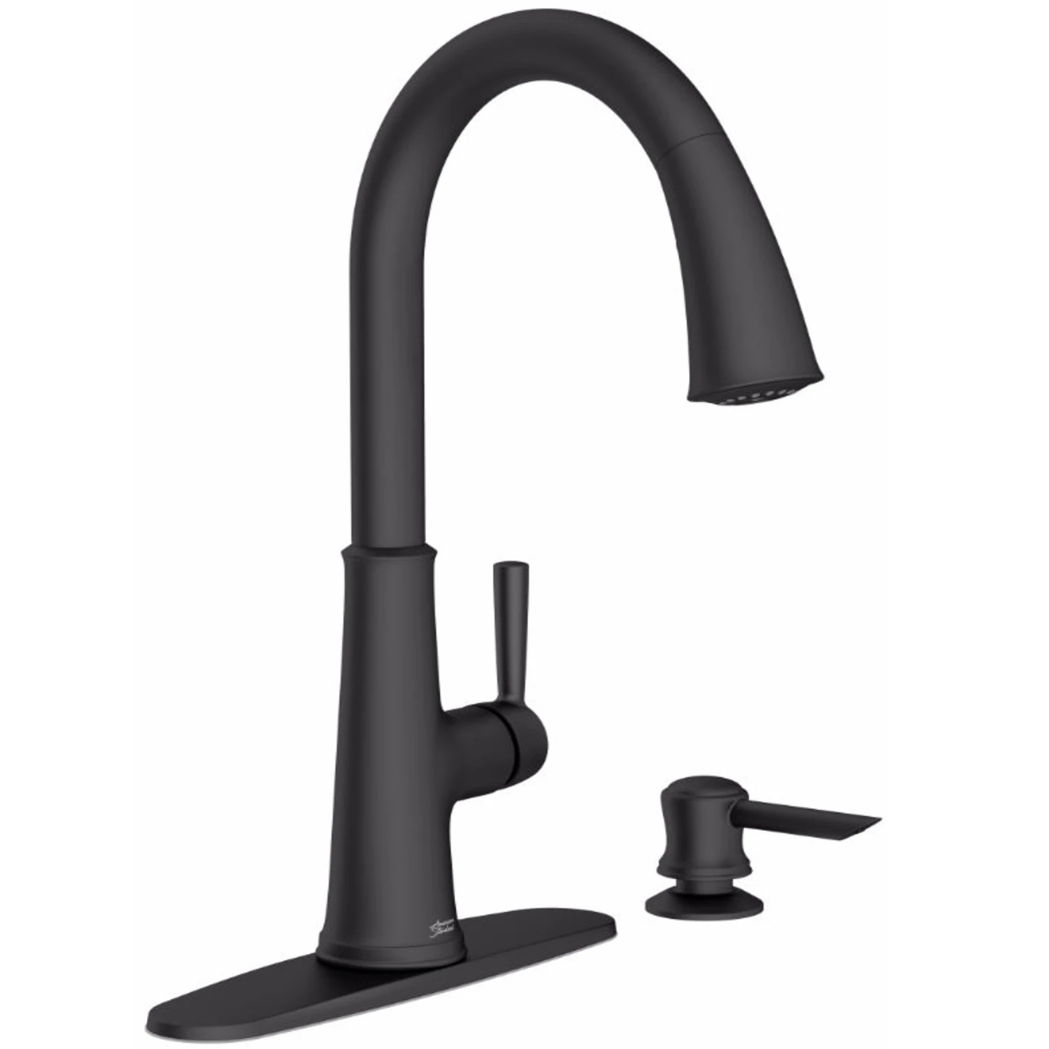 Maven Pull-Down Kitchen Faucet + Soap Dispenser, Matte Black