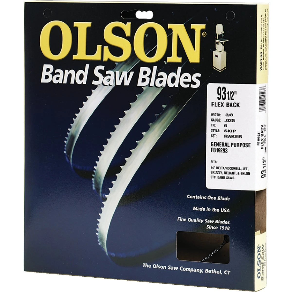 Olson 93.5 in. L X 0.4 in. W Carbon Steel Band Saw Blade 4 TPI Skip teeth 1 pk