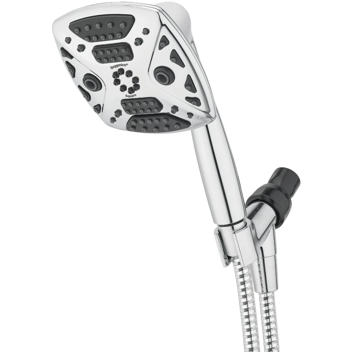 WaterSense 7-Spray Handheld Shower Head, 1.8-GPM, Chrome, 4.88-In. Square