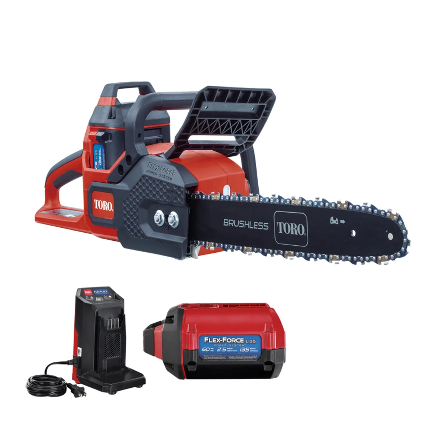 Flex-force 16 In. 60v Max Brushless Cordless Chainsaw Kit With Battery & Charger
