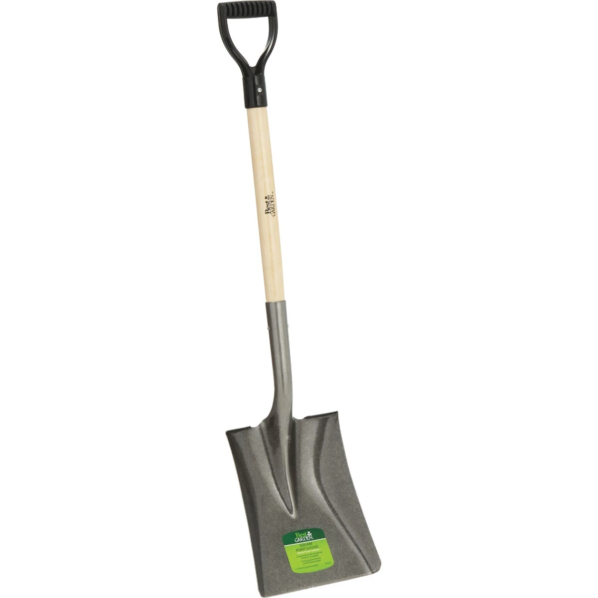 28 In. Wood D-handle Square Point Shovel With Steel Blade