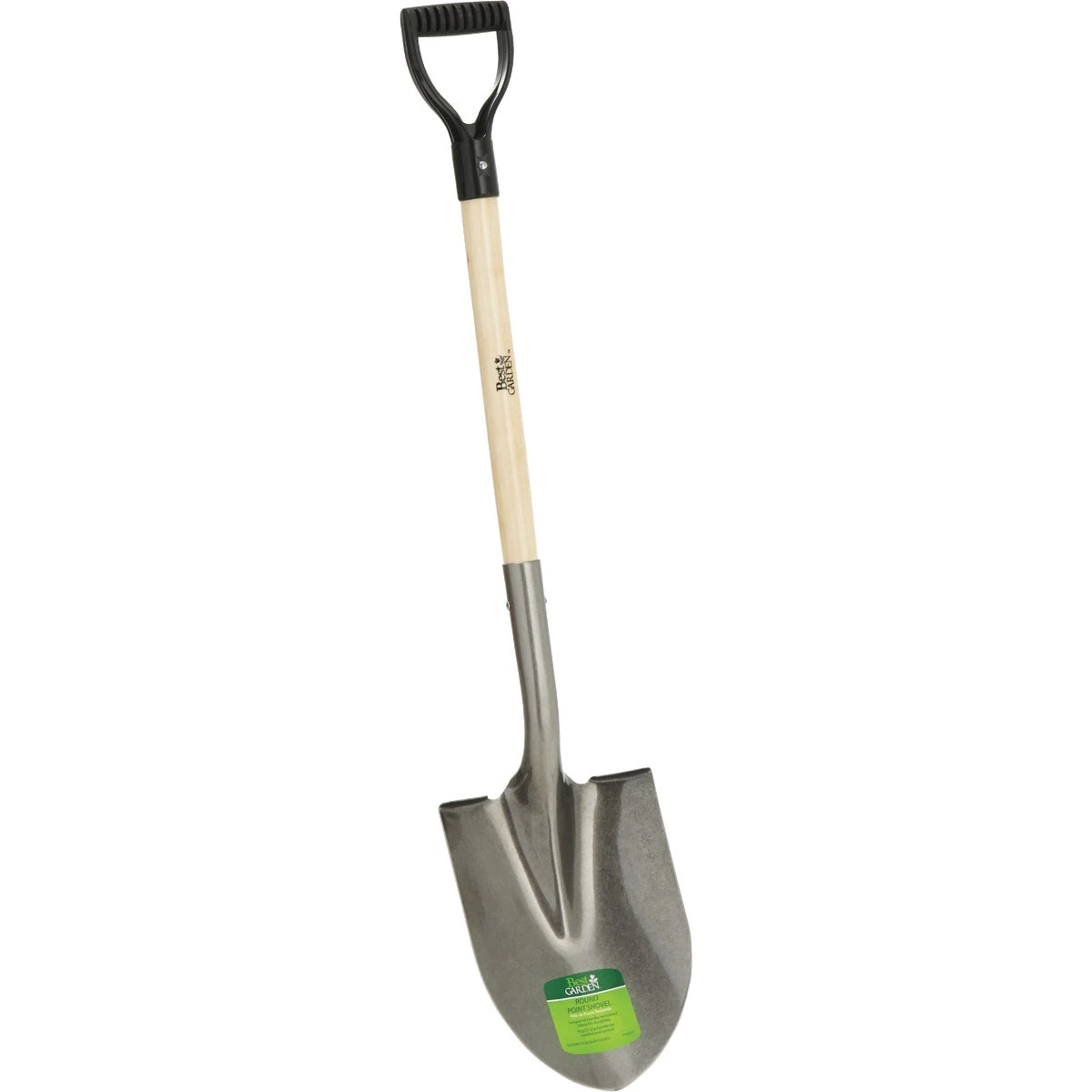 28 In. Wood D-handle Round Point Shovel With Steel Blade