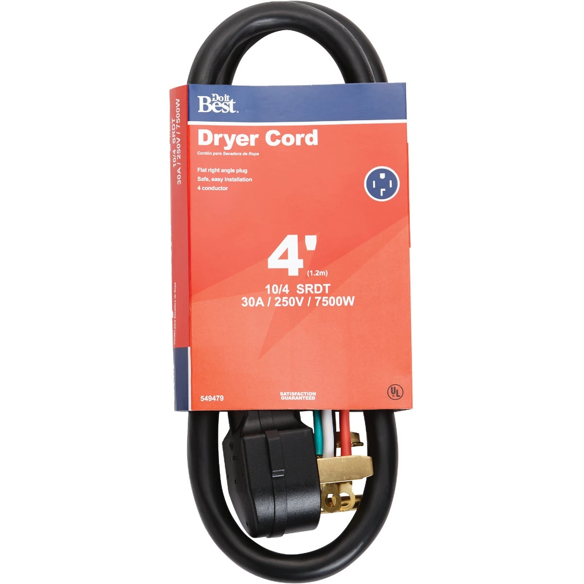 4 Ft. 10/4 30a Dryer Power Supply Cord - Nema 14-30p