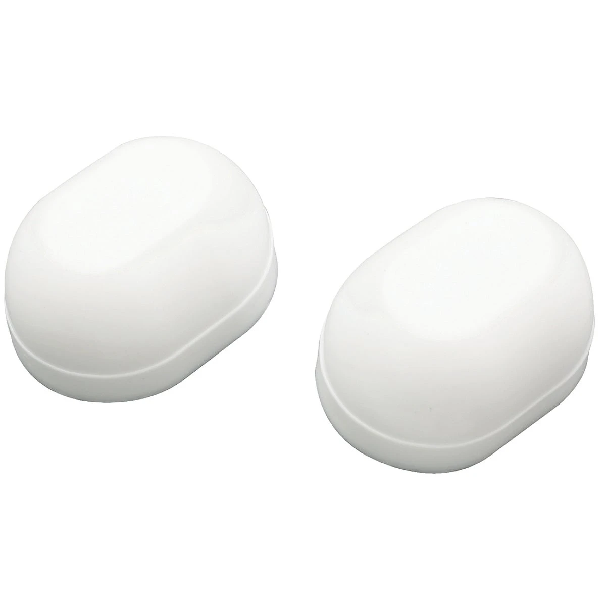 Oval White Plastic Snap-on Toilet Bolt Caps - Model 414858