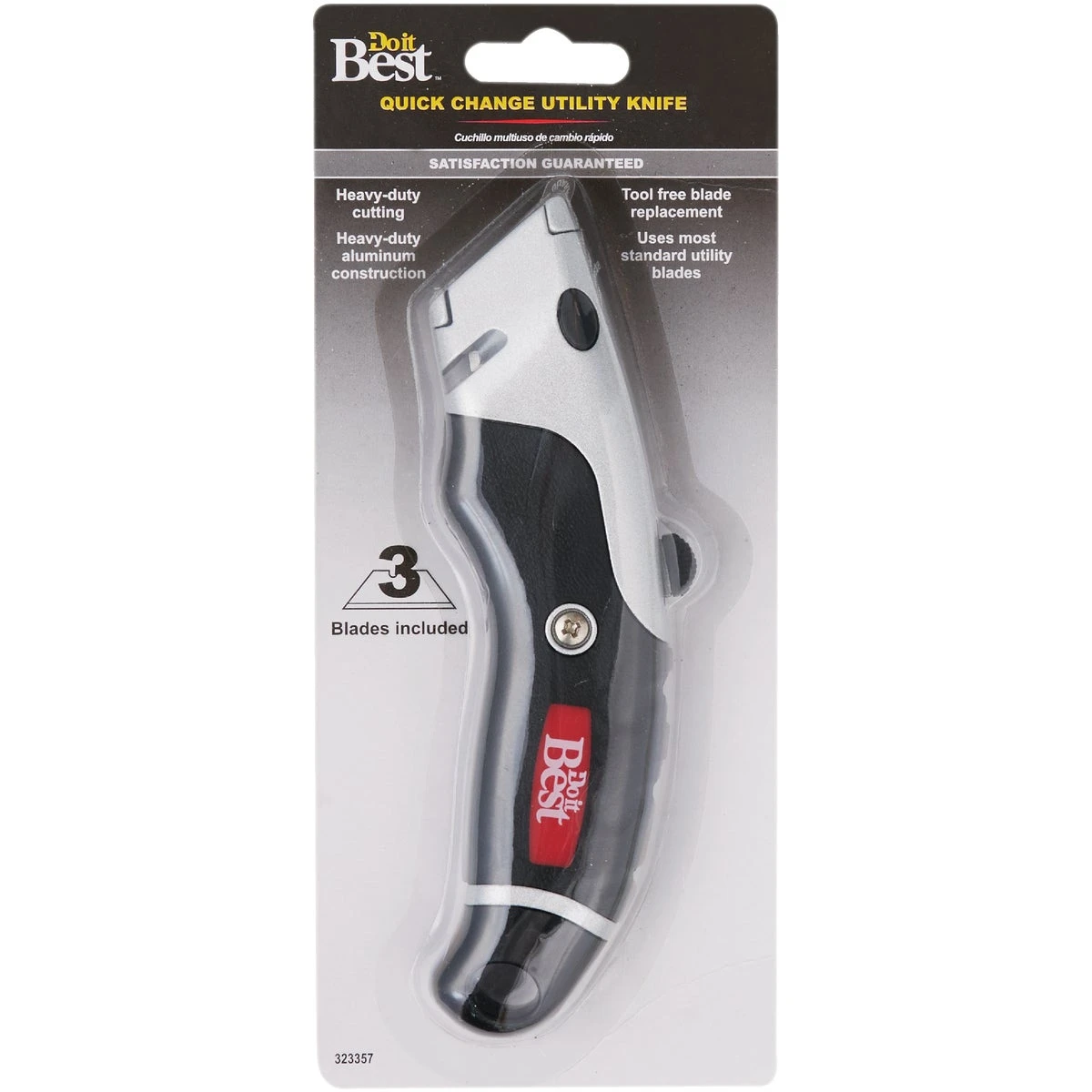 Do It Best Retractable Heavy Duty Utility Knife With Soft Grip Handle And Quick Blade Change