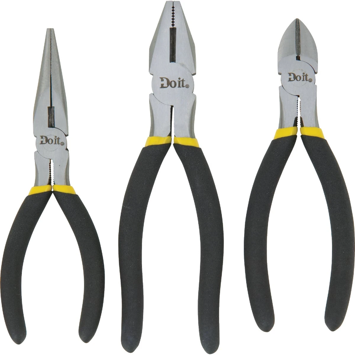 3-piece Plier Set: 6 In. Long Nose, 6 In. Diagonal, 7 In. Linesman