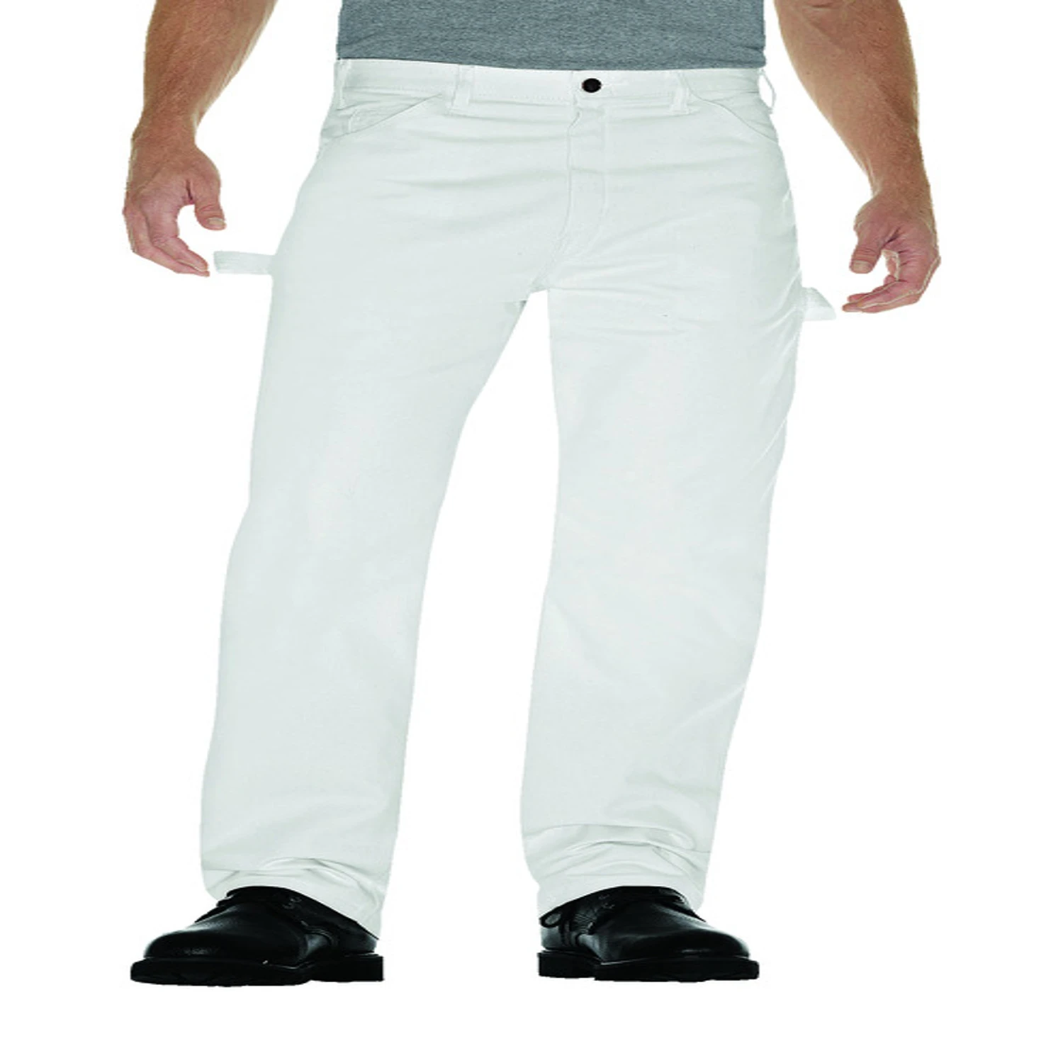 Men's Relaxed Fit Painter's Pants 36-32 In. White Cotton Drill Fabric