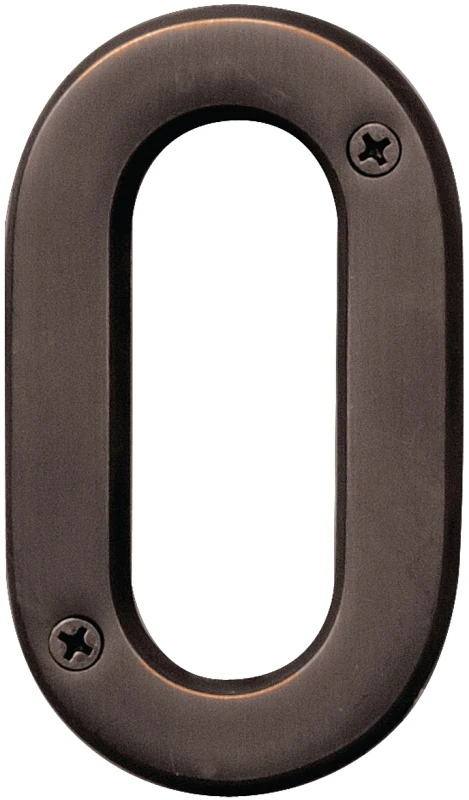 4 In. Oil Rubbed Bronze House Number Zero