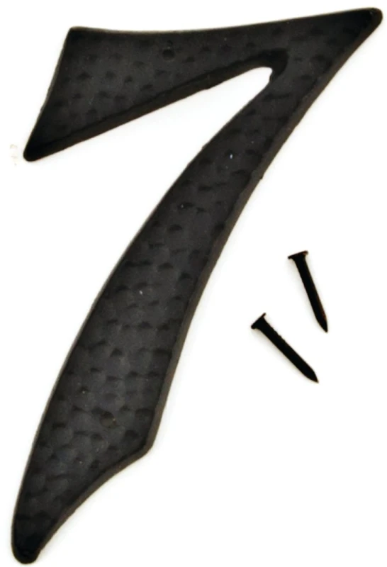 3-1/2 In. Black Hammered Aluminum House Number Seven - Die-cast