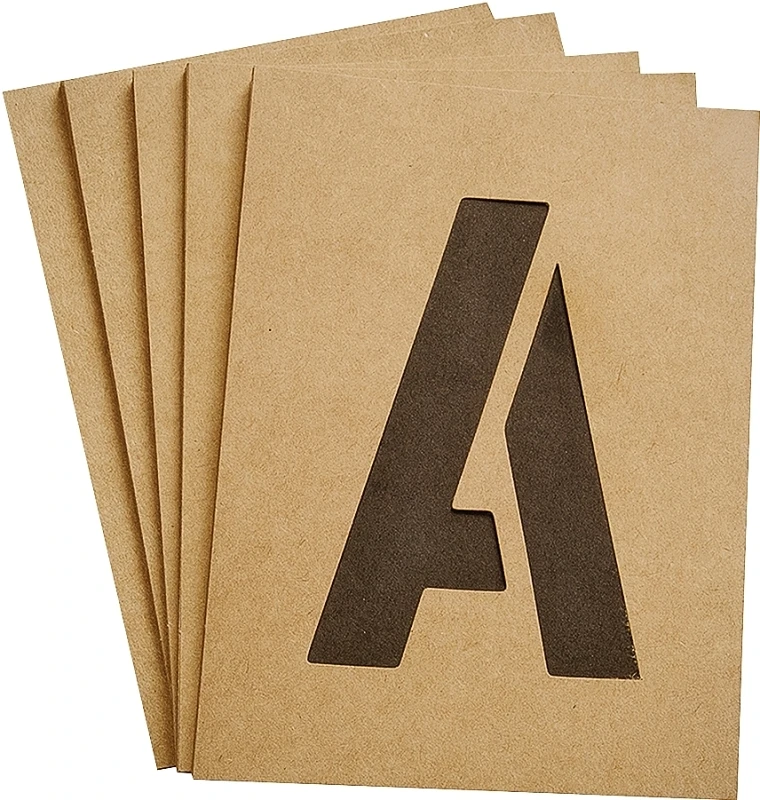 Reusable Letter and Number Stencil Set with 4-Inch Characters on Durable Board