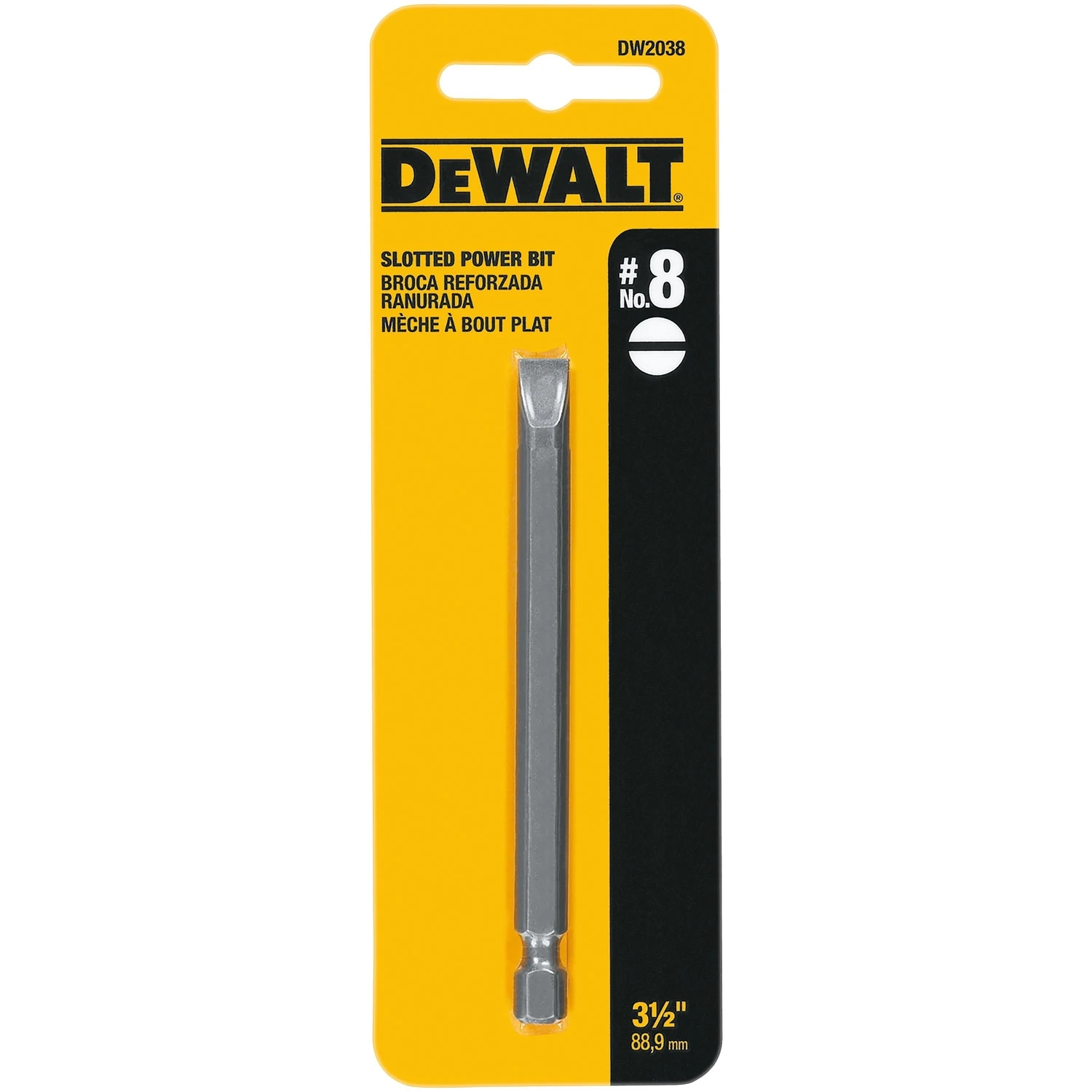 Slotted #8 3-1/2 In. Power Screwdriver Bit With 1/4 In. Hex Shank