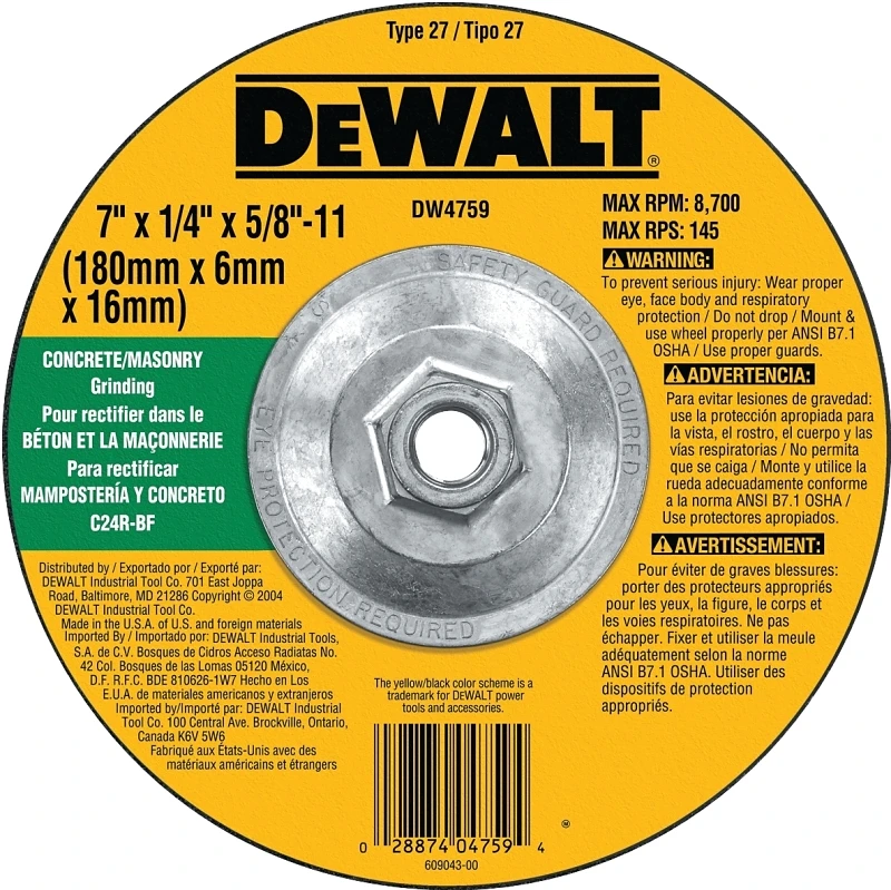 DEWALT Silicon Carbide 7-in Grinding Wheel DEWALT Silicon Carbide 7-in Grinding Wheel